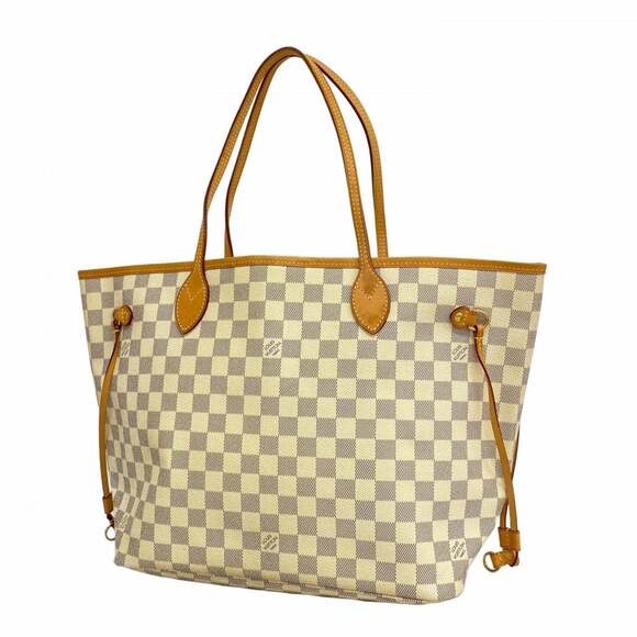 LOUIS VUITTON Handbags - Louis Vuitton Damier Azur Neverfull MM Tote Bag N51107 White Women's
